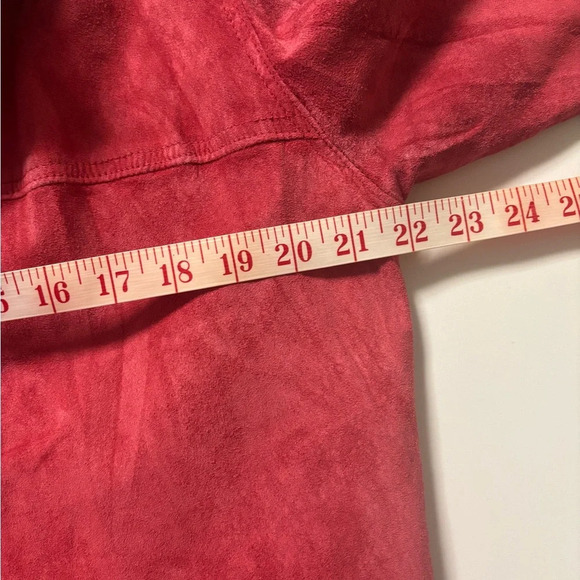 Vintage St John’s Bay Suede Red Coat Blazer Jacket Size Petite Large Leather - Picture 3 of 7